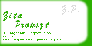 zita propszt business card